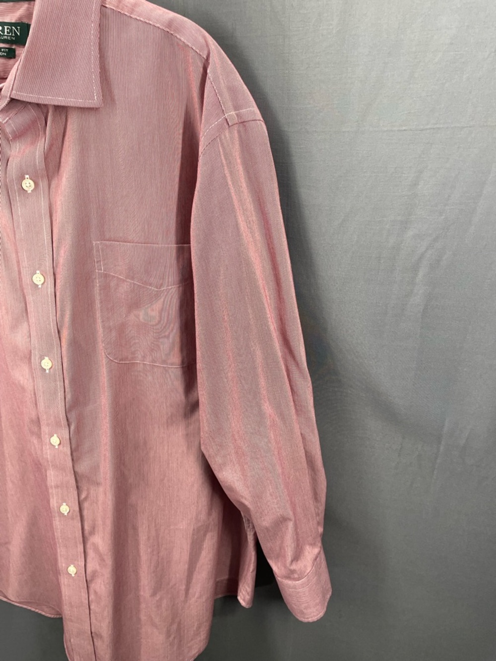 Lauren Ralph Lauren Pink Stripe Dress Shirt 17 32/33 — Professional Classic NWT - Picture 6 of 9